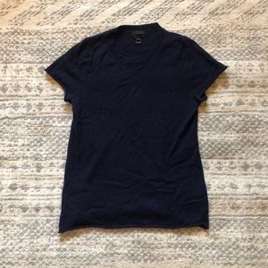 JCrew Collection navy cashmere short sleeve shirt